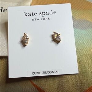 kate spade gold marquise cubic zirconia stud earrings